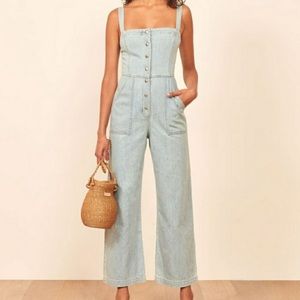 Reformation Bella Jumpsuit Denim Sz 4